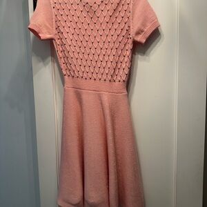 Charming Pink Knit Kids Dress